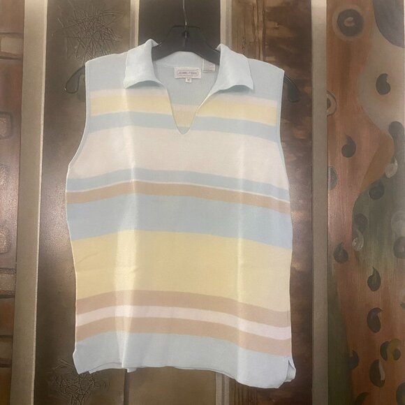 Soft Pastel Colors.  Jeanne Pierre sleeveless knit top, Size M - Picture 1 of 4
